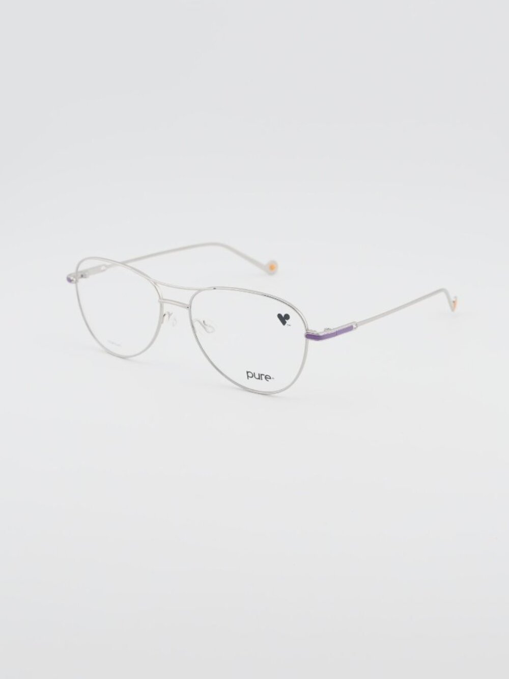 Pure P-5024 N 040 Eyeglasses Silver 56mm Aviator Frame